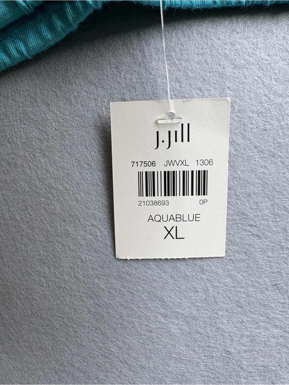 J. Jill Aqua Cotton Elastic-Waist Asymmetric Skirt 100% cotton sz XL flowy midi - Picture 7 of 8